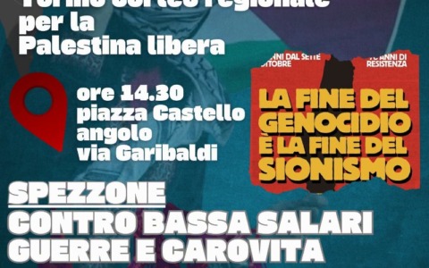 Torino, oggi in piazza la manifestazione contro i bassi salari e la guerra